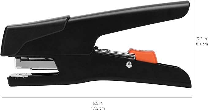 Amazon Basics Effortless Handheld Plier Stapler, 25 Sheet Capacity, Heavy Duty, Easy to Use, Black