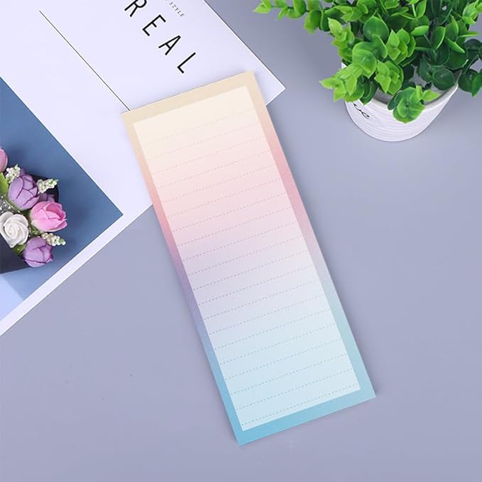 4 Pack Magnetic Notepads for Refrigerator, Full Magnet Back Design Magnetic Memo Pads, 50 Sheets Per Note Pads To-Do List, Shopping List (Retro Gradien Style)