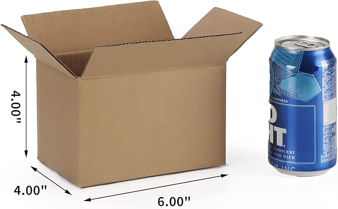 CRUGLA 6x4x4 Shipping Boxes Set of 25, Corrugated Cardboard Mailing Packaging Moving Box for Packaging