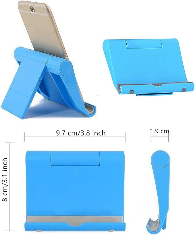 Cell Phone Stand 2 Pack, Desktop Holder for Phones & Tablets (2, Black+Blue)
