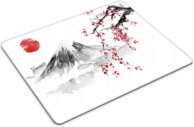 Japanese Sakura, Sun and Mountain Mouse pad Customized Mousepad Non-Slip Rubber Base Mouse Pads for Computers Laptop Office Desk Accessories Mouse pad