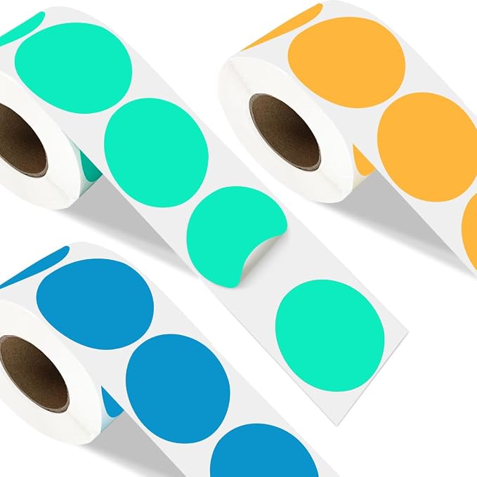 PARLAIM 2”Color Coding Labels Stickers,500PCS Round Permanent Adhesive Circle Dot Stickers for Inventory Office Home Aqua