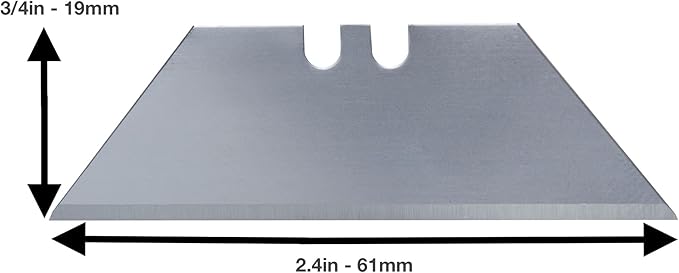 Utility Knife Blades Ten Pack - Box Cutter Blades Refills - 10 Heavy Duty SK5 High Carbon Steel Utility Razor Blade Replacement in Convenient Storage Box - Standard Size - Fits Most Cutters & Knives