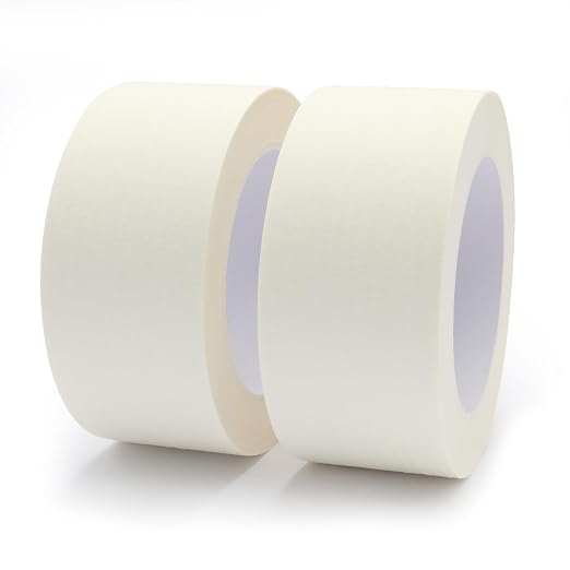 Masking Tape 2 inch Wide, 2 Pack General Purpose Beige White Painters Tape for Crafts Painting Labeling Edge Finishing, 2 inch X 55 Yards X 2 Rolls