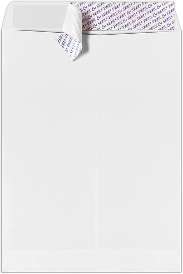 LUXPaper 9 x 12 Open End Envelopes | Peel & Press | White | 28lb. Text | 250 Qty