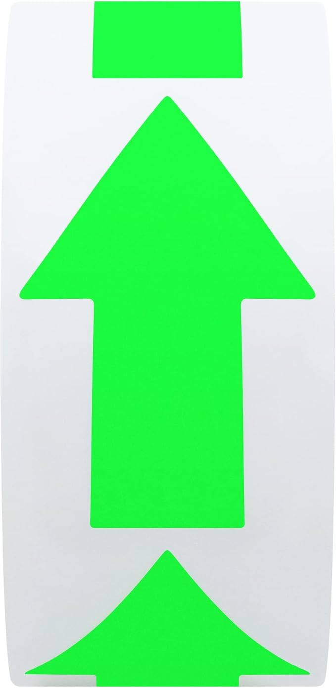 Hybsk Arrow Stickers Bright Eye-Catching Versatile Arrow Signs for Office Marking Plans Total 500 Labels Per Roll (Fluorescence Green)