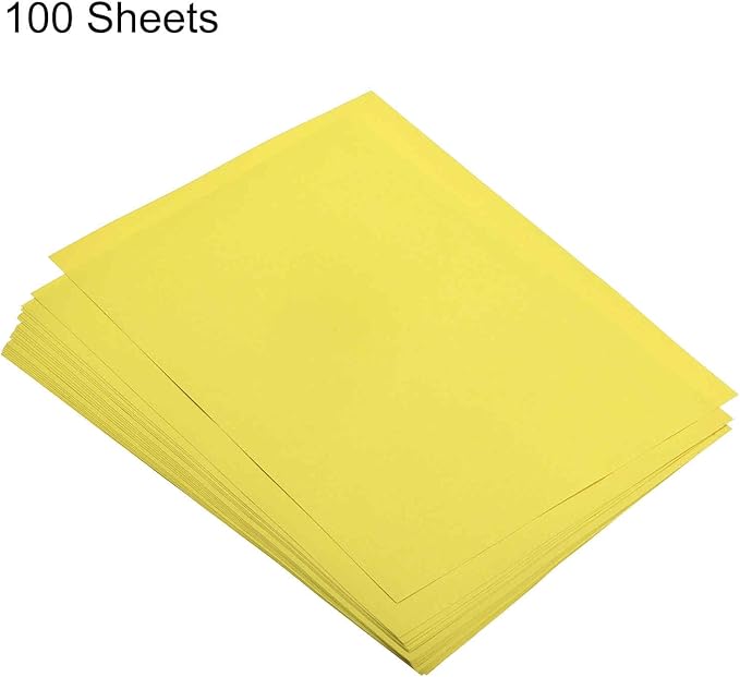 MECCANIXITY 100 Sheets Colored Copy Paper 8.3 x 11.7 Inch Printer Paper 80gsm Lemon Yellow for Office Printing, Document Copying, Invitations, Forms, Art Projects