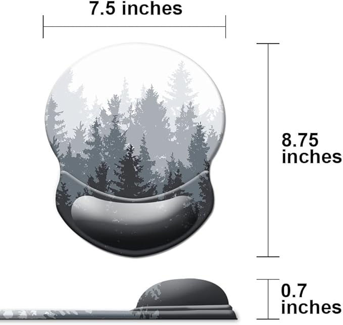 Mouse Pad with Wrist Support, Non Slip Mousepad Wrist Rest for Office, Computer, Laptop & Mac- Durable & Comfortable & Lightweight Ergonomic Support Mouse Mat Floral Green Forest