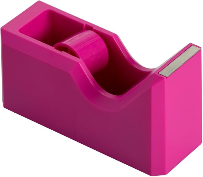 JAM PAPER Colorful Desk Tape Dispensers - Pink - 3/Pack
