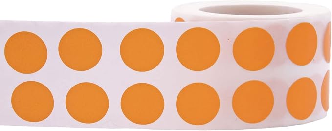 Orange 1/2" Inch Round Adhesive Labels 1,000 Color Coding Dot Stickers for Efficient Inventory Management, Crafting Projects, and Organizational Tasks in Offices, Schools, and Homes