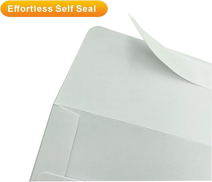 A6 Invitation envelopes（200 PCS 4.7x6.5 in） - windowless design 120GSM white paper envelopes with printabl quick self-seal for invitations, greeting cards, photos invoices