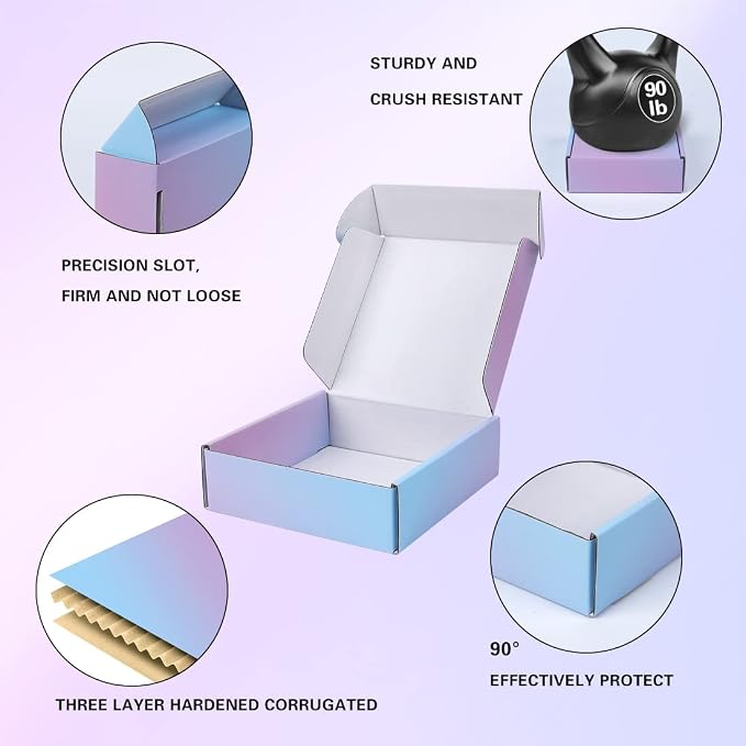 30 Pack 6"x6"x2" Boxes for Packaging Small Business, ‎Mailing Purple Small Shipping Boxes, Recyclable Corrugated Cardboard Mailer Gift Packing Box
