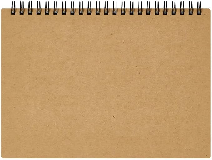 Maruman Mnemosyne Spiral Notebook, Horizontal A5, 5.83"x8.27", 5mm Grid | Professional Black Cover, 140 Graph Pages, Twin-Wire Bound To Lay Flat, Perforated Paper, For School & Office, Made in Japan