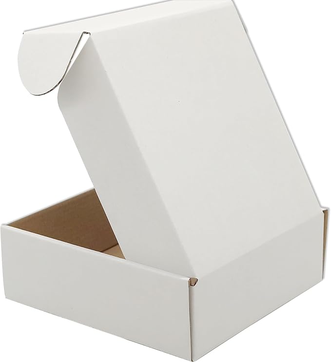 6x6x2 Shipping Boxes Set of 50, White Mailer Corrugated Cardboard Box | for Packaging, Literature, Packing, Mailing, Storage, Small Business, Moving, Gift, Supplies, Quick Fold, Tab Locking
