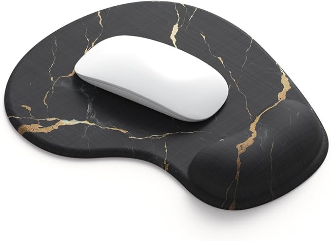 Office Mousepad with Gel Wrist Support - Ergonomic Gaming Desktop Mouse Pad Wrist Rest - Design Gamepad Mat Rubber Base for Laptop Computer -Silicone Non-Slip Special-Textured Surface (15MarbleB)