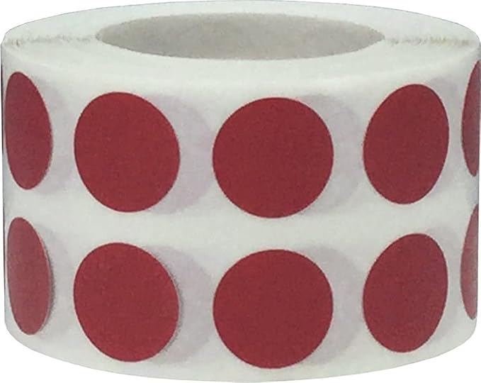 Cranberry 1/2" Inch Round Adhesive Labels 1,000 Color Coding Dot Stickers for Efficient Inventory Management, Crafting Projects, and Organizational Tasks in Offices, Schools, and Homes