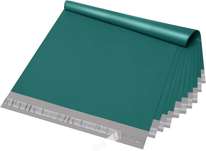Fuxury Large Poly Mailers 19x24 Inch 100 Pcs, Waterproof Shipping Bags for Clothing, Strong Adhesive Shipping Envelopes for Small Business, Self Seal Mailers Poly Bags Mailing Bags Forest Green