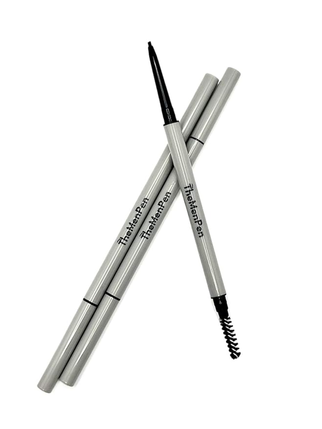 The Men Pen - Waterproof Eyebrow Pen | Beard Filler for Men | Microblading Eyebrow Pen | Hair Filler | Anti-Smudge | Mustache, Beard & Eyebrow Filler | Light Brown (Pack of 3)