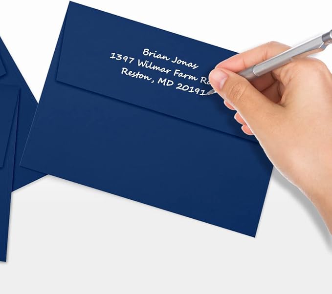 LUXPaper A7 Invitation Envelopes | Peel & Press | 5 1/4" x 7 1/4" | Navy Blue | 80lb. Text | 50 Qty