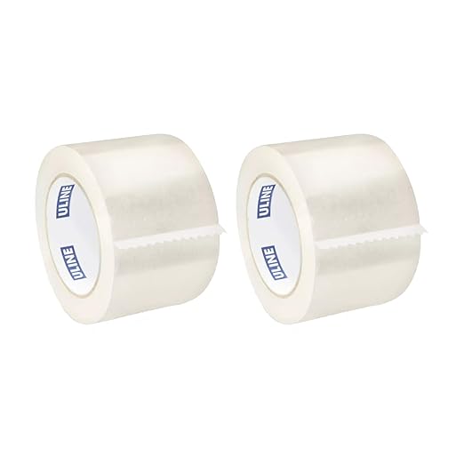 ULINE Industrial Shipping and Packing Tape - 3" x 110 Yards, 2.0 Mil (Pack of 2)