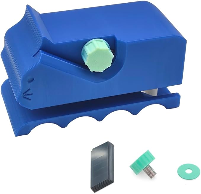 Cardboard Cutter for Cat Scratchers,DIY Cardboard Cutting Tool, Handheld Cardboard Cutting Tools for Making Cat Scratching Board Cat Bed (Blue + 10pcs Replacement Blades)