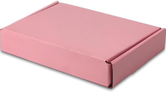 7x5x1 Shipping Boxes Set of 50, Pink Mailer Corrugated Cardboard Box | for Packaging, Literature, Packing, Mailing, Storage, Small Business, Moving, Gift, Supplies, Quick Fold, Tab Locking