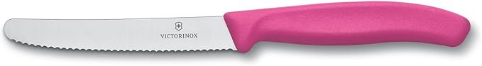 Victorinox Swiss Classic 4-1/2-Inch Utility Knife with Round Tip, Pink Handle