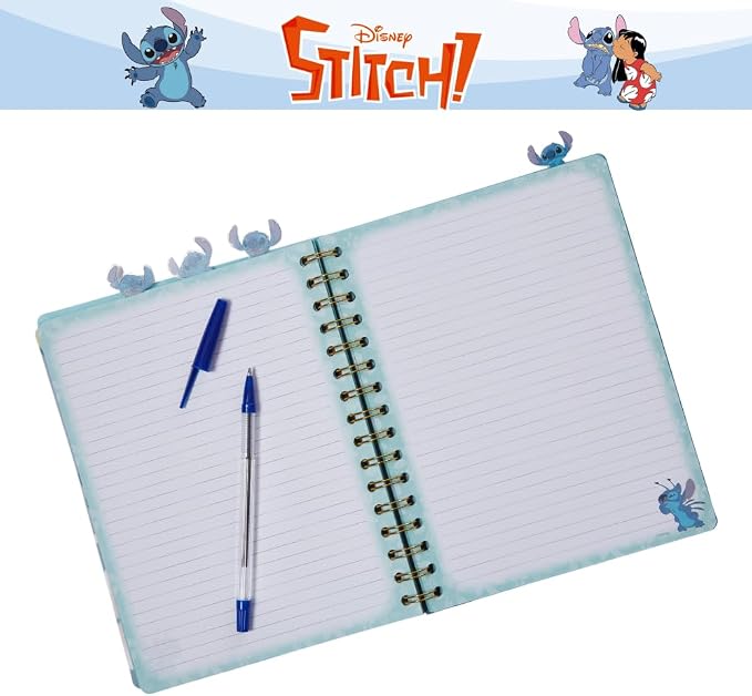 Innovative Designs Stitch Tab Journal Notebook, Spiral Bound, 96 Lined Pages, 8 x 7 inches, Blue
