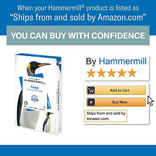 Hammermill Printer Paper, 20 lb Copy Paper, 8.5 x 14-1 Ream (500 Sheets) - 92 Bright, Made in the USA