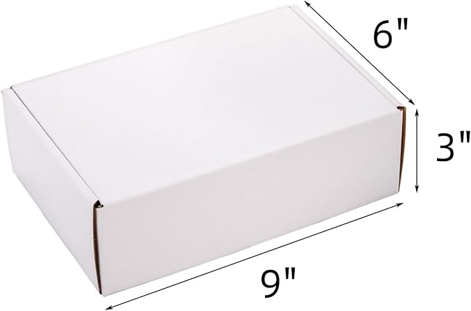 Dicunoy 30 Pack Shipping Boxes for Small Business, 9 x 6 x 3 Inches White Small Cardboard Boxes, Thick Corrugated Mailers Boxes for Mailing Packing Literature Mailer, Gift Package