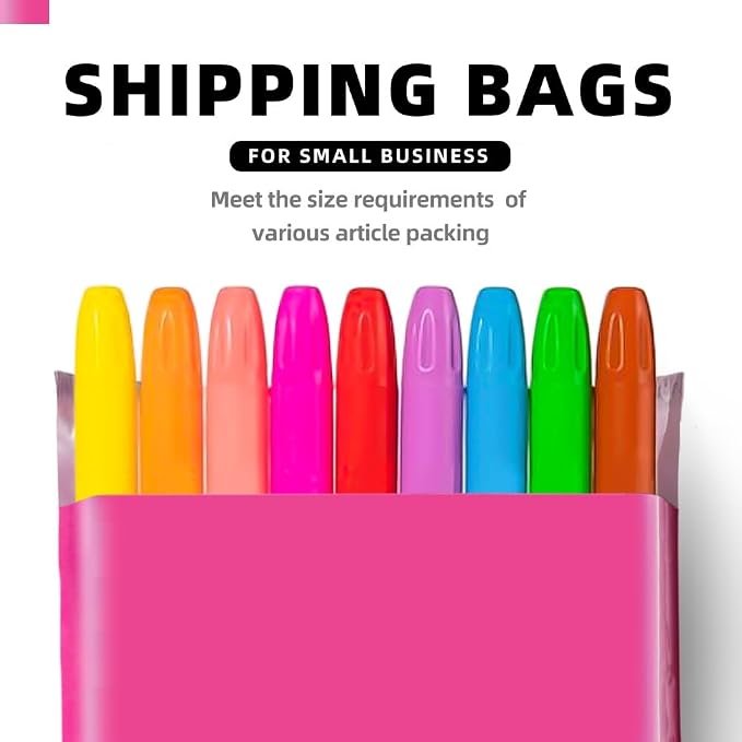 POLYSELLS 100 pcs 6x9 Inches Pink Poly Mailers Shipping Envelopes, Strong Adhesive Sealing, Waterproof, and Tear-resistant Postal Mailing Bags for Clothing and Accessories