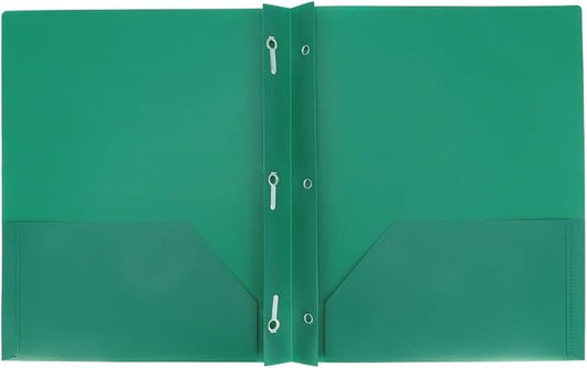 Plastic Folder with Prongs 2 Pocket - up&up (Green)