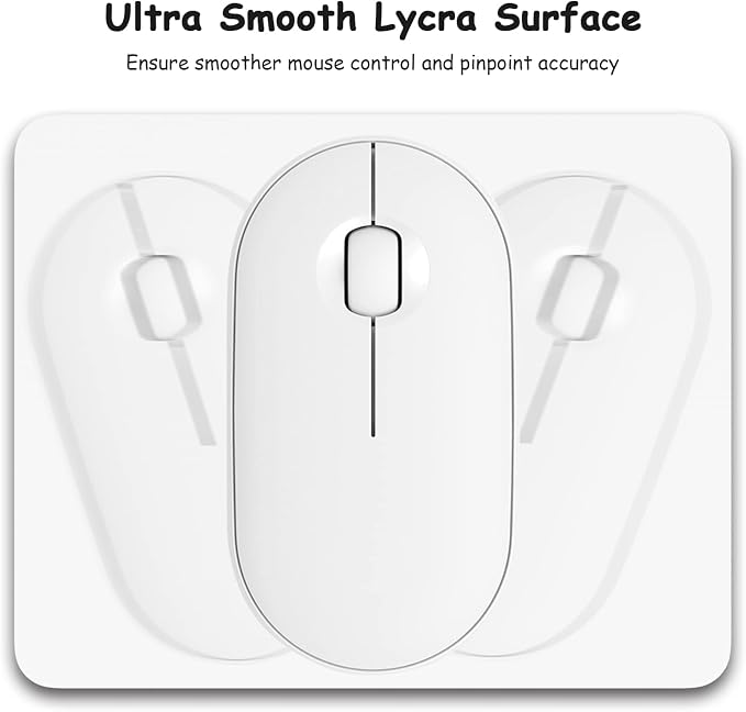 Dapesuom Small Mouse Pad, 5 x 6 Inch Thick Rubber Premium-Textured Non-Slip Portable & Washable Mini Mouse Mat for Women Men Wireless Laptops Keyboard Tray Gaming Work Computer Office Travel, White