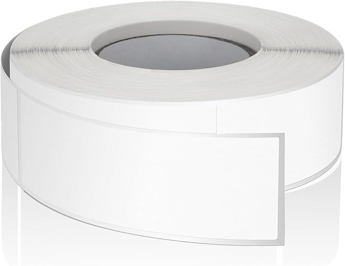White Rectangle Stickers 3 x 1 Inch Color Coding Labels Vinyl Roll Self-Adhesive Waterproof Removable 500 PCS