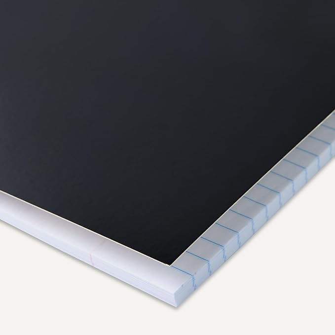 Amazon Basics Wide Ruled Spiral Notebook, For Work and School, 70 Sheets, 8" x 10.5", Black, 2 pack