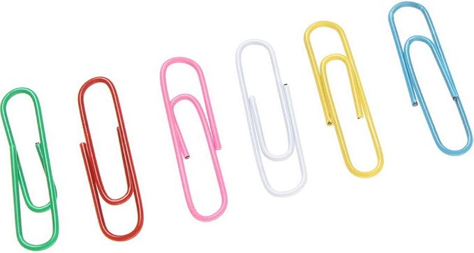 SUMAJU 500 PCS Colored Paper Clips, 33 mm/1.3Inch Assorted Paperclips | Rust-Resistant Metal, Medium Size, Plastic Storage Box, For Office, School, Home, Diy
