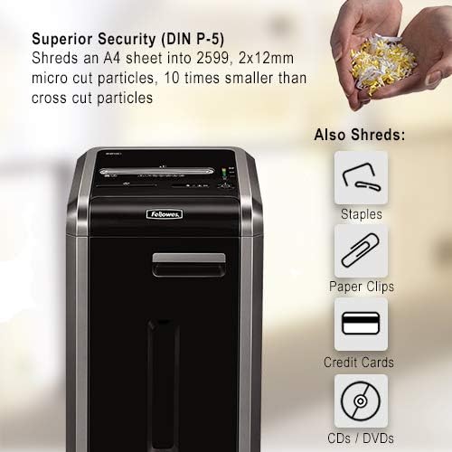 Fellowes Powershred 225Mi 100% Jam Proof 14-Sheet Micro-Cut Commercial Grade Paper Shredder (4620001)