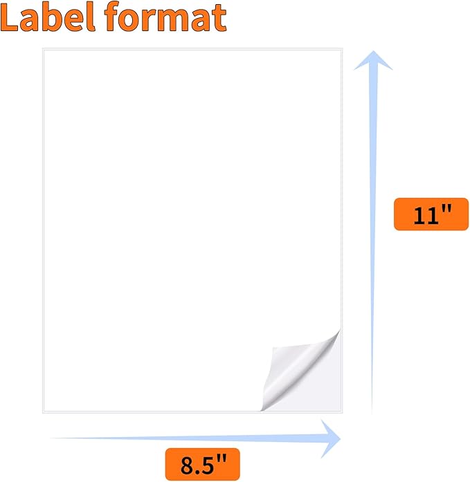 Mailing Label,Address Labels 1-UP,NefLaca White Shipping Labels,200 Sheets in Total(8.5"x 11"),Printable White Sticker Paper for Laser & Inkjet Printers.(200 Labels)