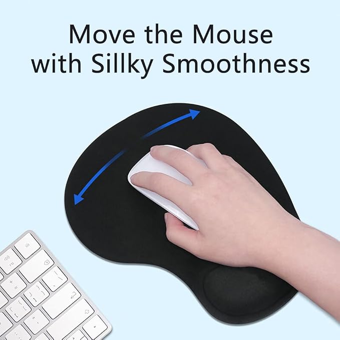 Ergonomic Mouse Pad with Wrist Rest, Gel Wrist Support Mousepad, Pain Relief Laptop Computer Mouse Pad, Non-Slip Mouse Pads for Office & Home (Red)