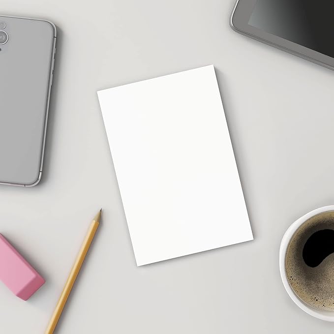STAPLES Notepads, 4” x 6”, Unruled, White, 100 Sheets/Pad, 12‑Pack