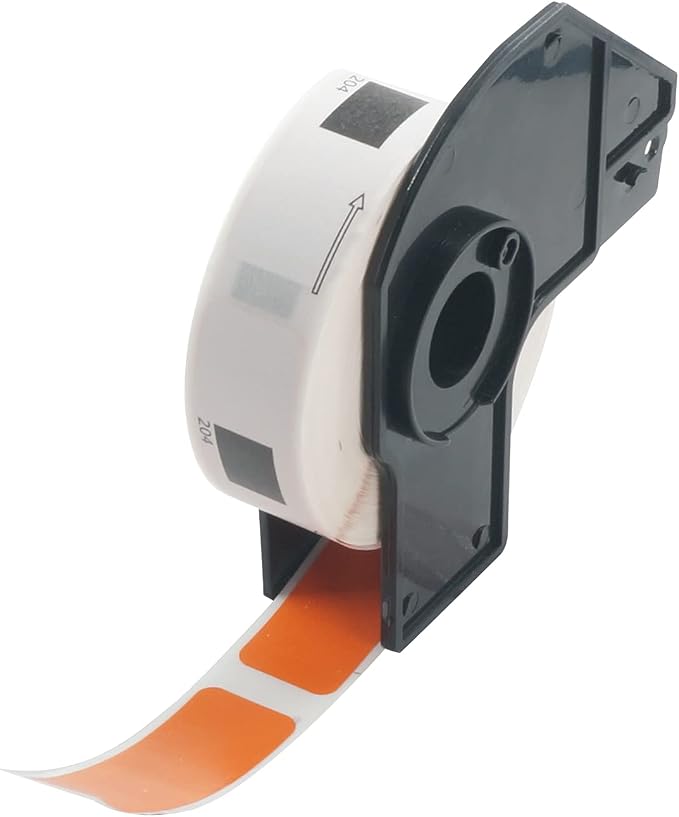 BETCKEY - Multi-Purpose Address Labels Replacement for Brother DK-1204 (0.66 in x 2.1 in), Compatible with Brother QL Label Printers [1 Rolls/400 Labels, Orange]