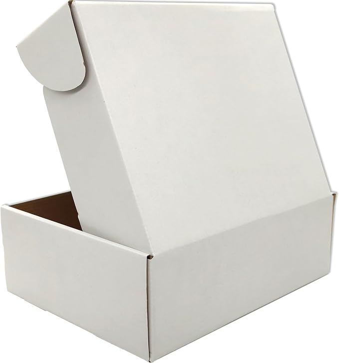 10x8x3 Shipping Boxes White Mailer Corrugated Cardboard Box Set of 25 | for Packaging, Literature, Packing, Mailing, Storage, Small Business, Moving, Gift, Supplies, Quick Fold, Tab Locking