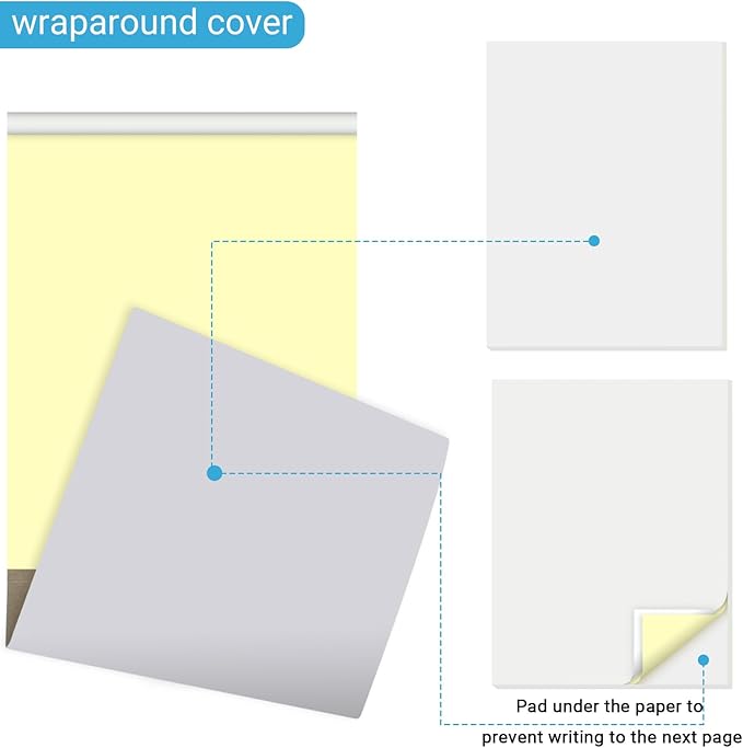 150 Sets 8.5X11 Inches Blank Carbonless Notepad, 2-Part Blank Carbonless Lab Notebook, Carbon Duplicate Copy Paper (50 Sets each Pad, 3 Pads)