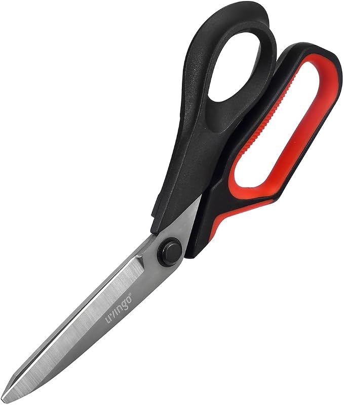 LIVINGO 8-Inch Industrial Scissors - Heavy Duty All Purpose Shears | Non-Slip Grip with Stainless Steel Blades for Cardboard, Fabric, Leather, Packaging, Workshop and Home Projects