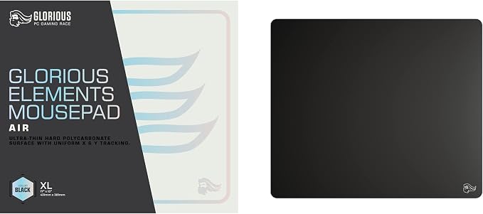 GLORIOUS Elements Air Mousepad - XL Hard and Ultra Thin Polycarbonate Flexible Surface Large Gaming Mouse Pad 15"X17" Extended Hard Mousepad (Helios) (GLO-MP-ELEM-AIR)