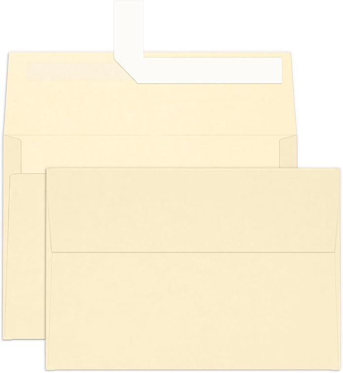 100 Pack A4 Cream 4x6 Envelopes Self Seal, Goefun 4.25 x 6.25 Ivory Printable Invitation Envelopes 120 GSM for DIY Greeting Cards, Photos, Weddings, Graduation, Baby Shower