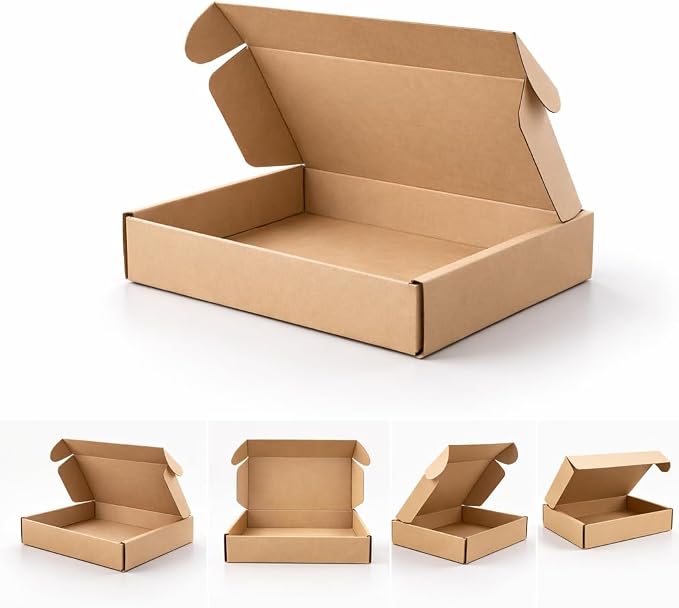Corrugated Shipping Boxes 7x5x2Inches, 30Pack Kraft Cardboard Literature Mailers, Durable Small Business Mailing Boxes for Packaging & Shipping Supplies, Brown,Shipping boxes made from recycled paper