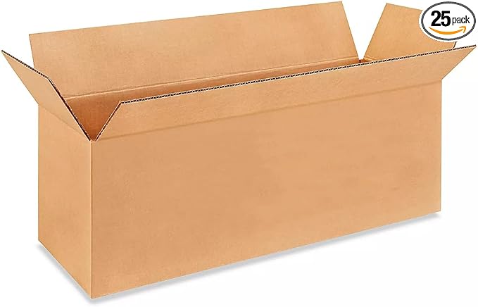 Long Moving & Shipping Boxes 24"L x 8"W x 8"H (25-Pack) - Extra Strength 200 lb vs Regular - USA-Made Corrugated Strong Packing Boxes - Long Shipping Box - Recycled Cardboard Box by IDL Packaging