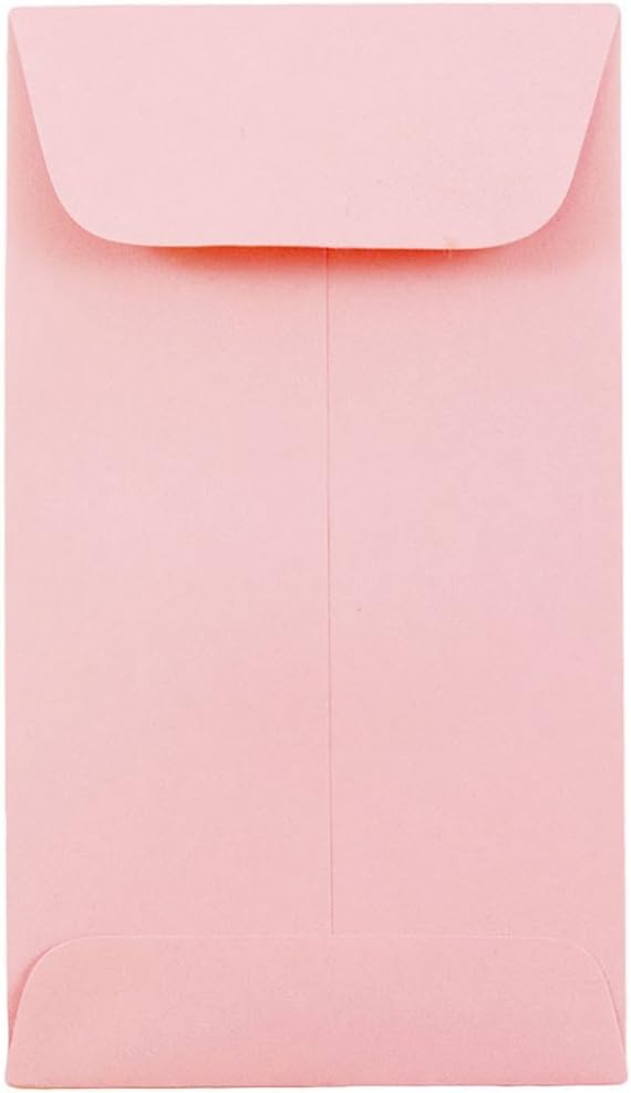 JAM PAPER #5.5 Coin Business Premium Envelopes - 3 1/8 x 5 1/2 - Baby Pink Pastel - 50/Pack
