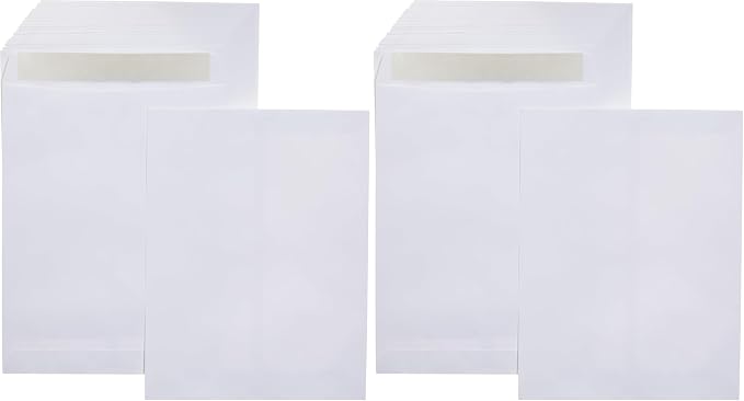 Amazon Basics Catalog Mailing Envelopes, Peel and Seal, 10 x 13 Inch, White, 200-Pack